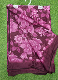 Beautiful Floral Printed Satin Chiffon Saree