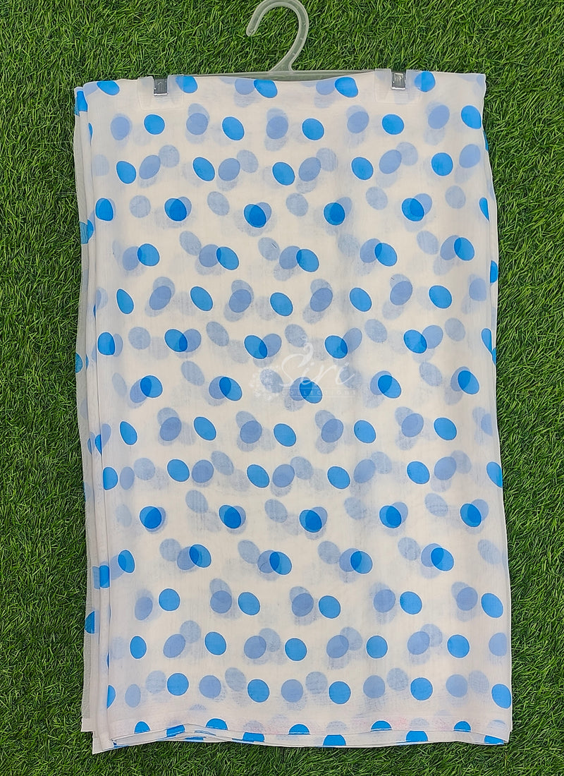 Lovely Printed Georgette Saree in Polka Dots Design