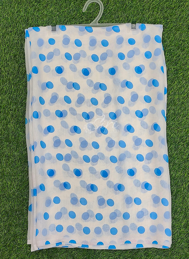 Lovely Printed Georgette Saree in Polka Dots Design