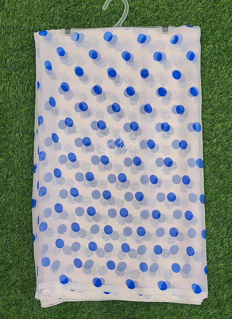 Lovely Printed Georgette Saree in Polka Dots Design