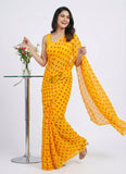 Lovely Printed Georgette Saree in Polka Dots Design