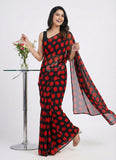 Lovely Printed Georgette Saree in Polka Dots Design
