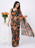 Lovely Printed Georgette Saree in Floral Design
