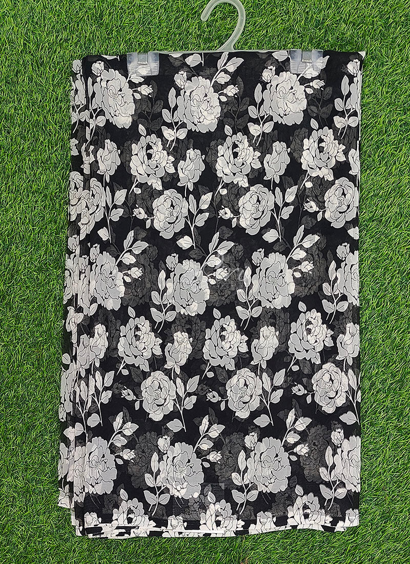 Lovely Printed Georgette Saree in Floral Design
