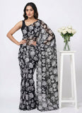 Lovely Printed Georgette Saree in Floral Design