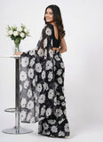 Lovely Printed Georgette Saree in Floral Design