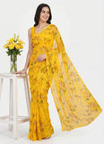 Lovely Printed Georgette Saree in Floral Design
