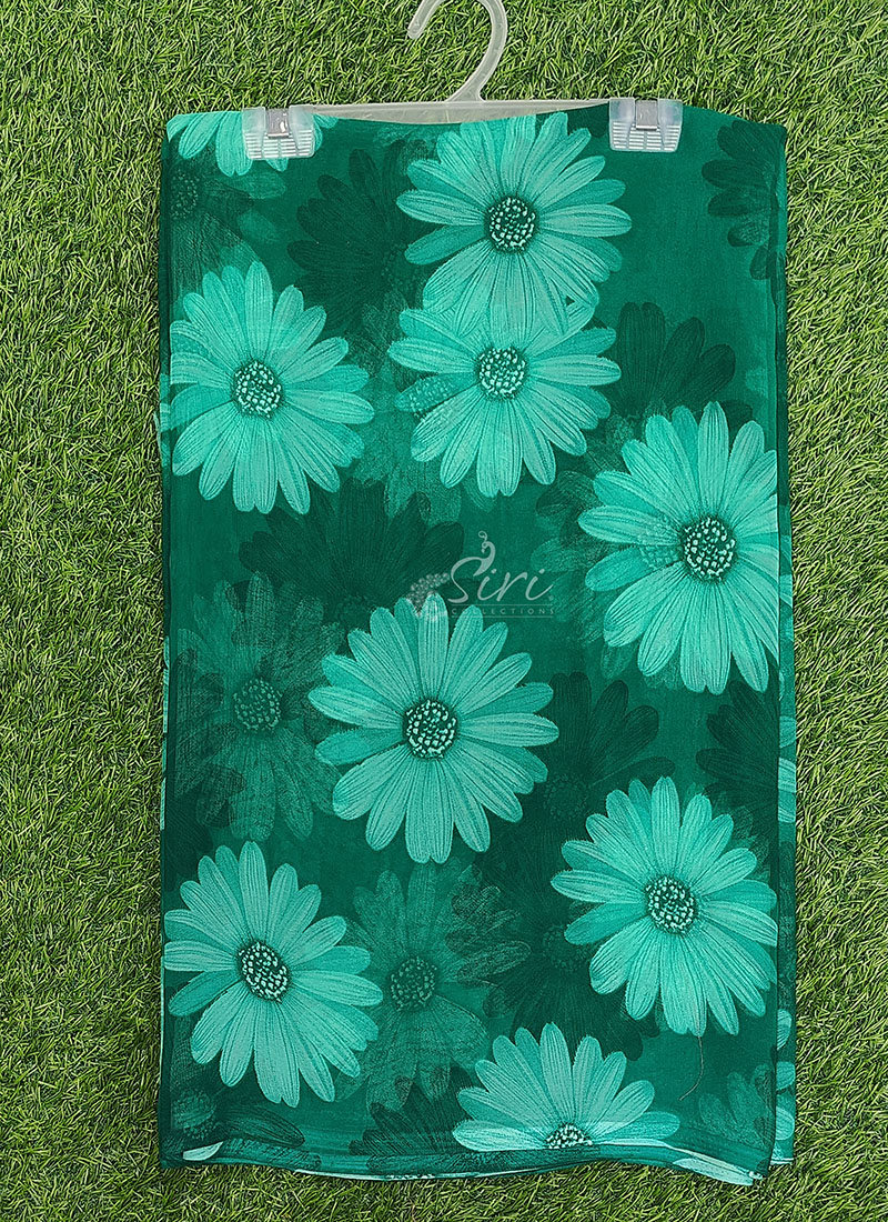 Lovely Printed Georgette Saree in Floral Design