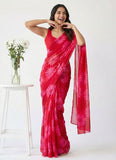 Lovely Printed Georgette Saree in Floral Design