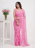 Lovely Printed Georgette Saree in Floral Design