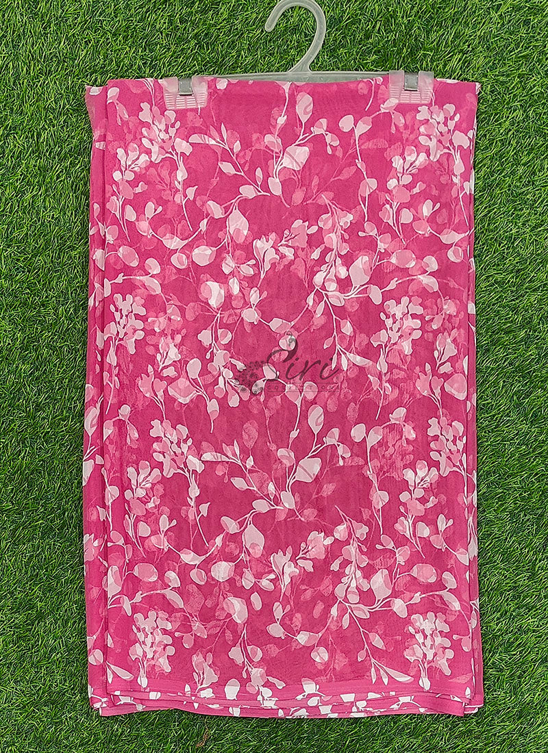 Lovely Printed Georgette Saree in Floral Design