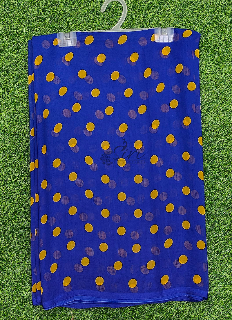 Lovely Printed Georgette Saree in Polka Dot Design