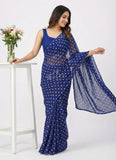 Lovely Printed Georgette Saree in Polka Dot Design