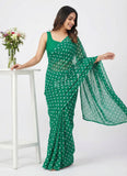 Lovely Printed Georgette Saree in Polka Dots Design