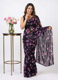 Lovely Printed Floral Georgette Saree
