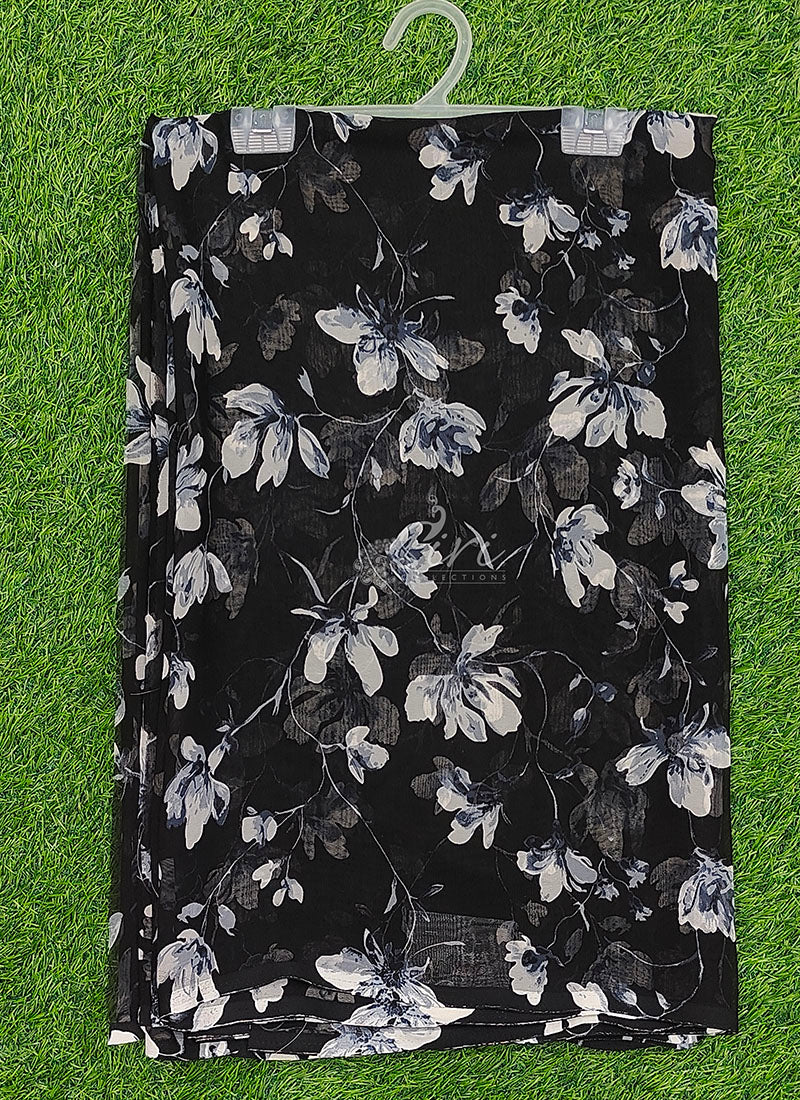 Lovely Printed Floral Georgette Saree