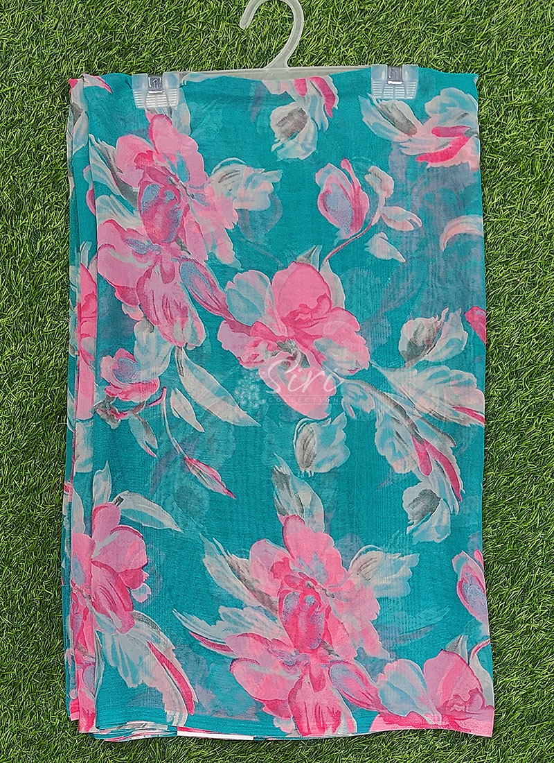 Lovely Printed Floral Georgette Saree