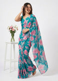 Lovely Printed Floral Georgette Saree