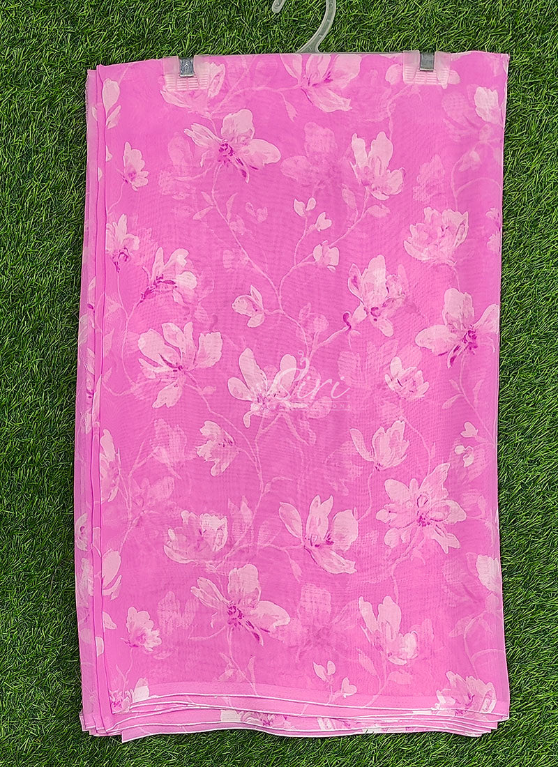 Lovely Printed Floral Georgette Saree