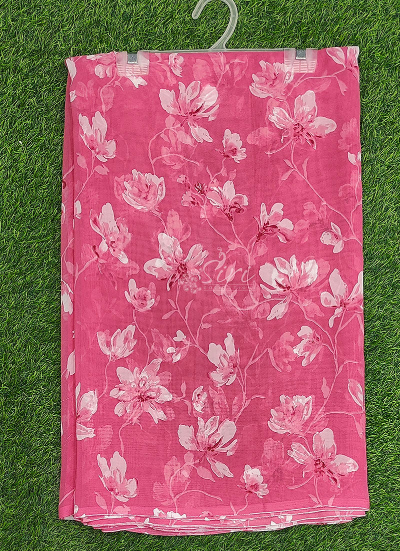 Lovely Printed Floral Georgette Saree