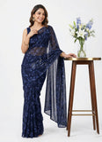 Lovely Printed Floral Georgette Saree