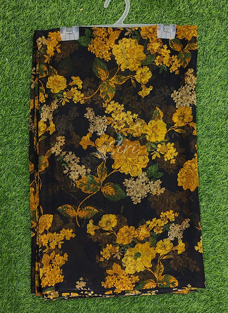 Lovely Printed Floral Georgette Saree