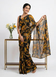 Lovely Printed Floral Georgette Saree