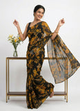 Lovely Printed Floral Georgette Saree