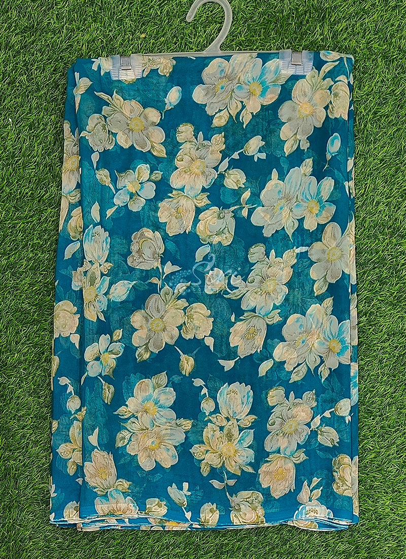 Lovely Printed Floral Georgette Saree