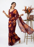 Lovely Printed Floral Georgette Saree