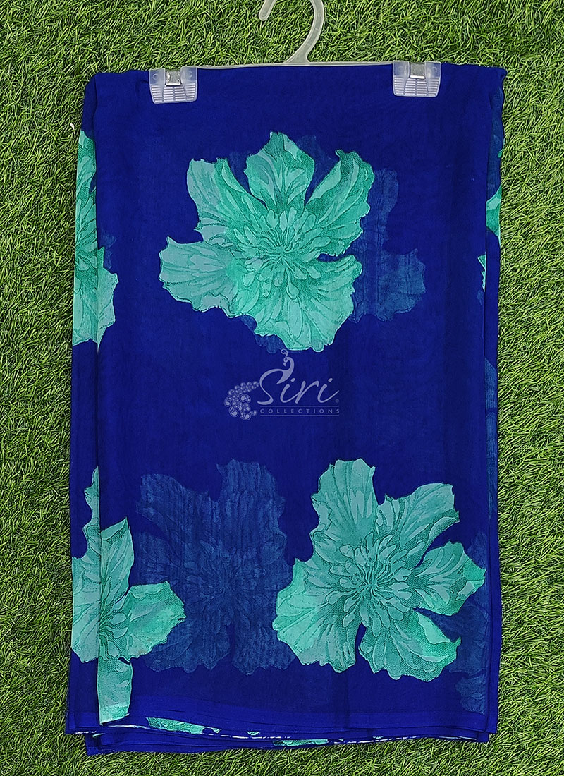 Lovely Printed Floral Georgette Saree