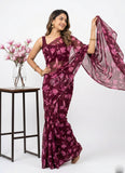 Lovely Printed Floral Georgette Saree
