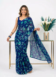 Lovely Printed Floral Georgette Saree