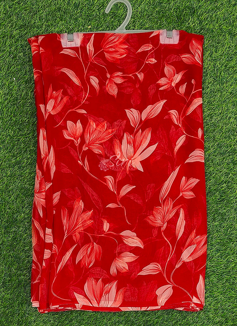 Lovely Printed Floral Georgette Saree