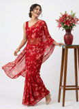 Lovely Printed Floral Georgette Saree