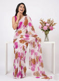 Lovely Printed Floral Georgette Saree