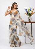 Lovely Printed Floral Georgette Saree
