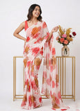 Lovely Printed Floral Georgette Saree