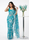 Lovely Printed Floral Georgette Saree