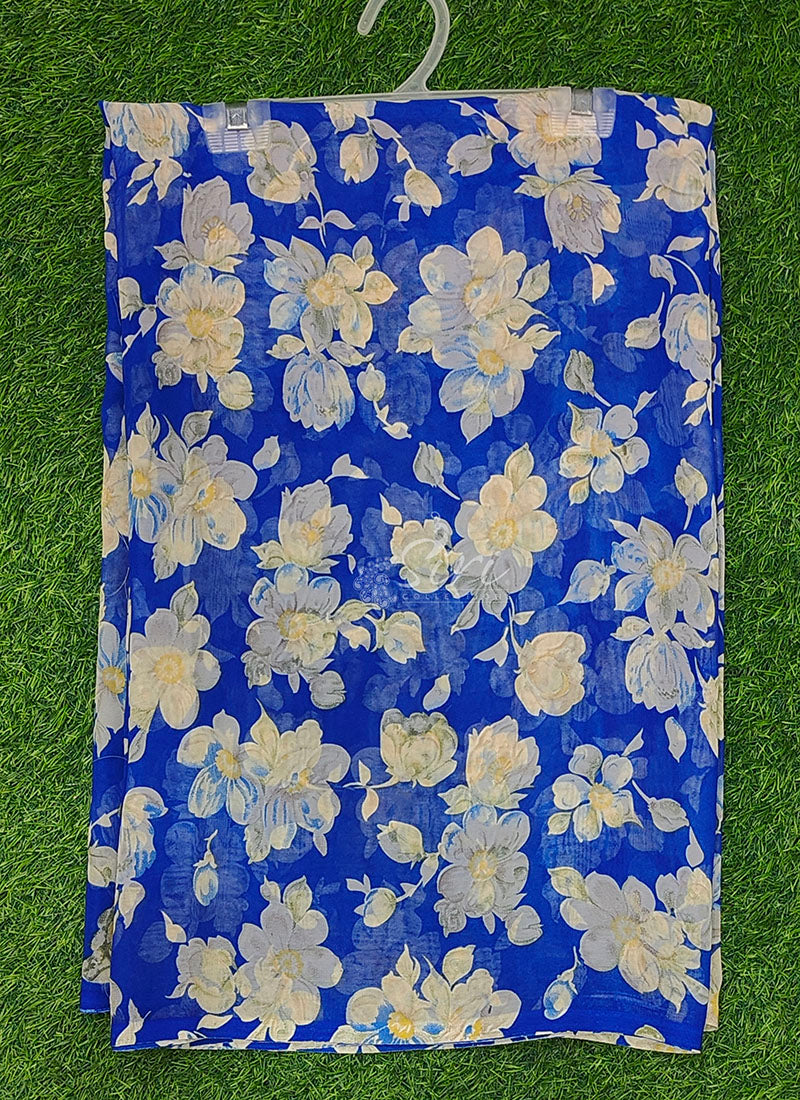 Lovely Printed Floral Georgette Saree
