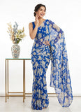 Lovely Printed Floral Georgette Saree