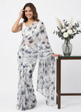 Lovely Printed Floral Georgette Saree