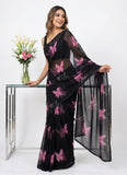 Lovely Printed Floral Georgette Saree