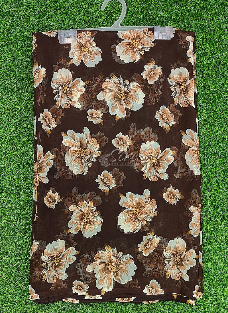 Lovely Printed Floral Georgette Saree