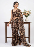 Lovely Printed Floral Georgette Saree