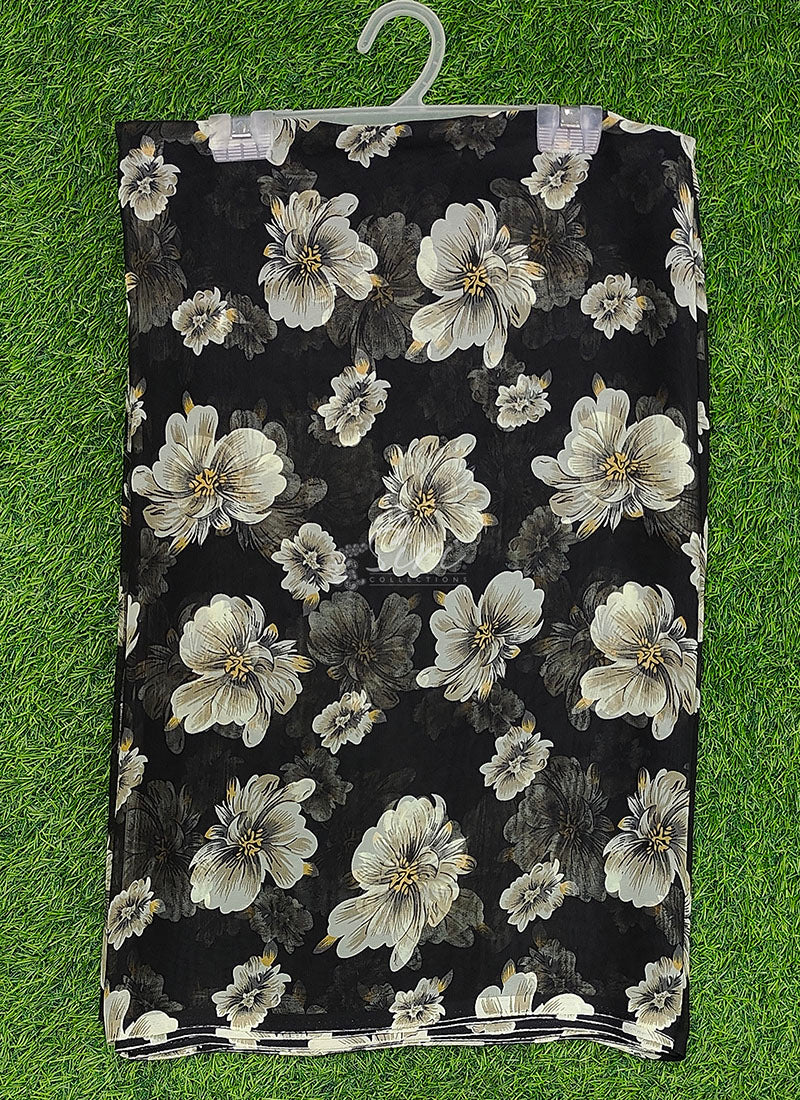 Lovely Printed Floral Georgette Saree