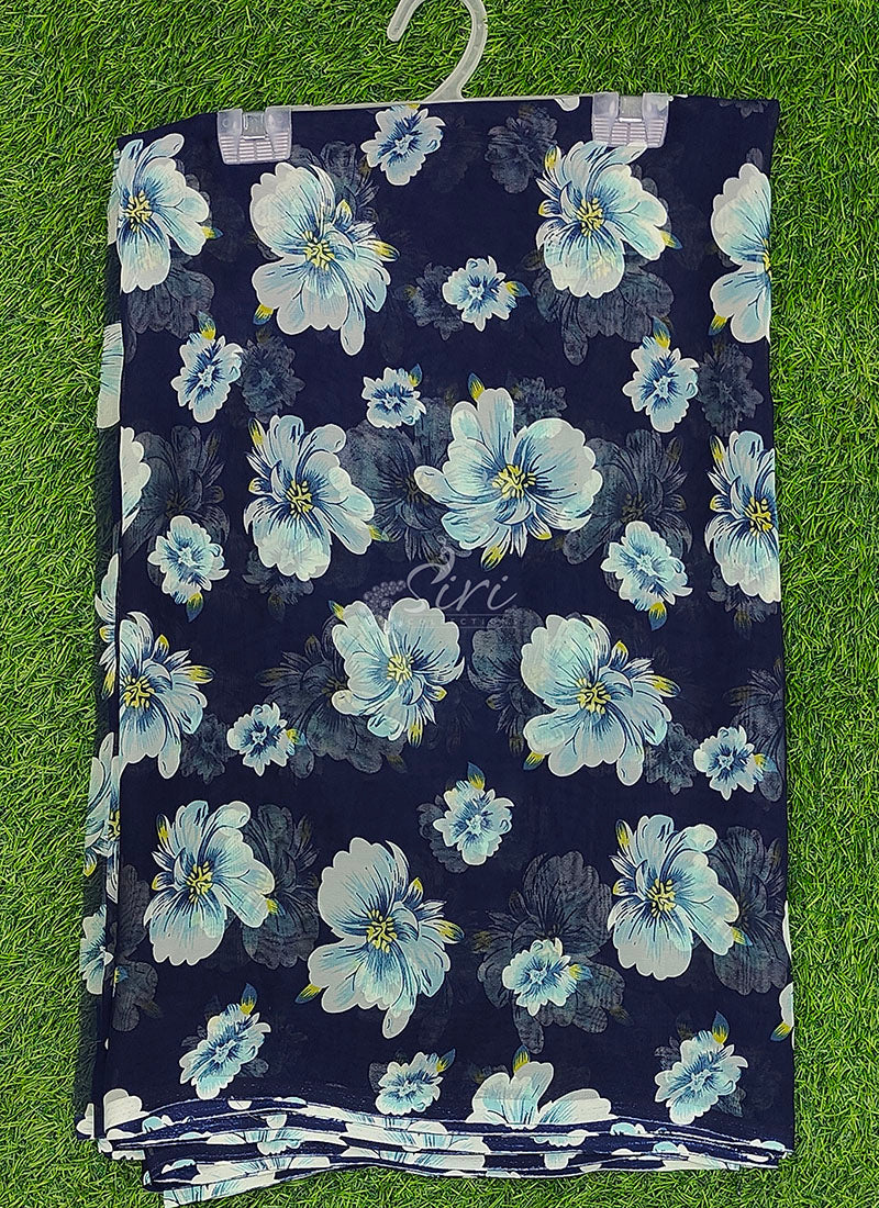 Lovely Printed Floral Georgette Saree