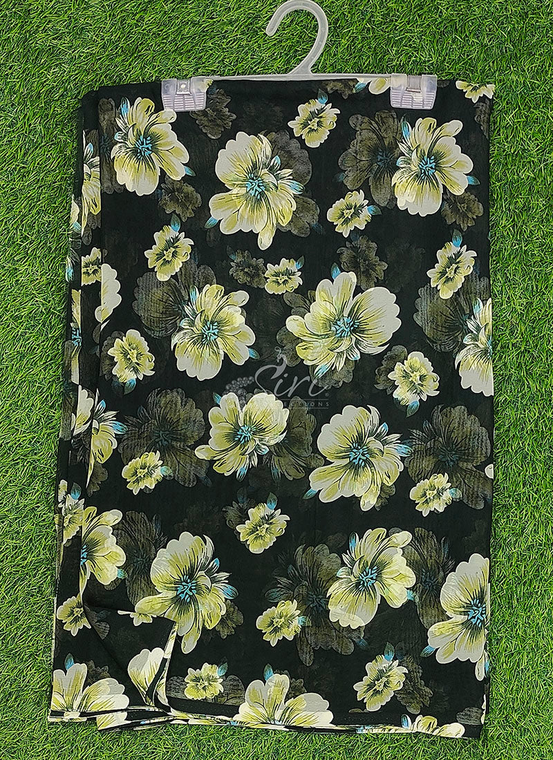 Lovely Printed Floral Georgette Saree