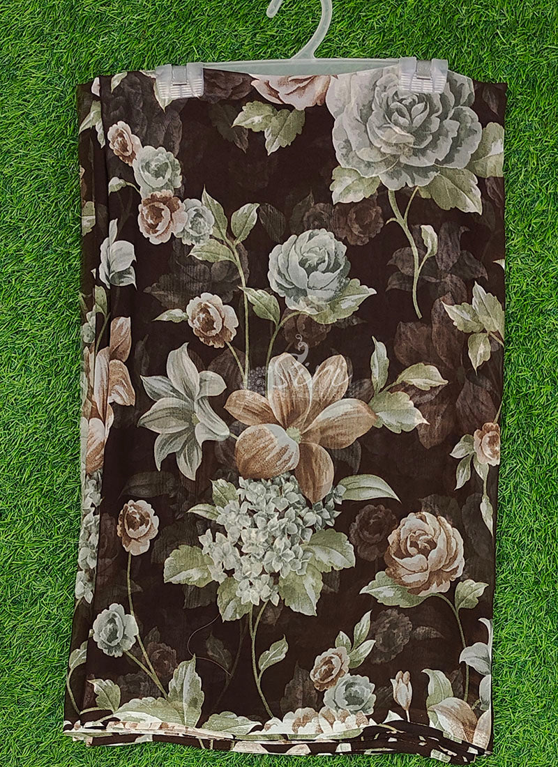 Lovely Printed Floral Georgette Saree