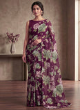 Lovely Printed Floral Georgette Saree